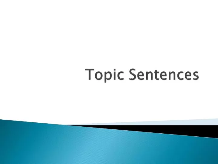 topic sentences