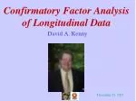 Confirmatory Factor Analysis of Longitudinal Data - slide 1