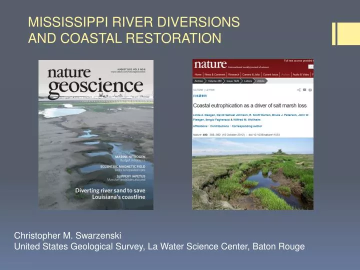 mississippi river diversions and coastal restoration