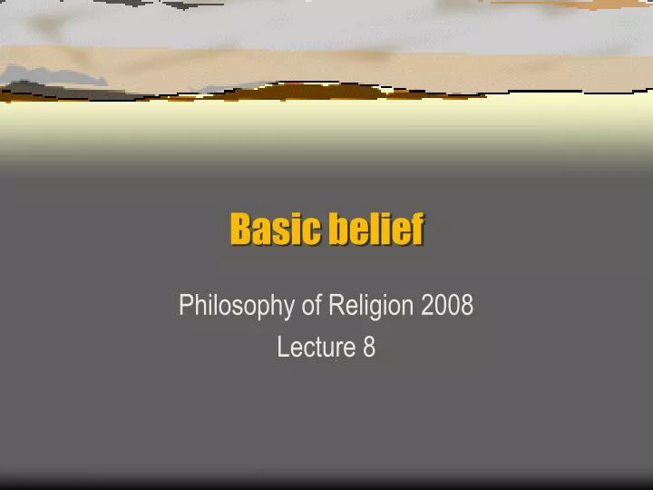 basic belief