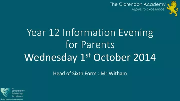 year 12 information evening for parents