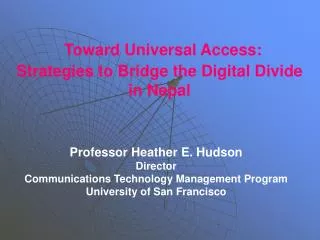 Toward Universal Access: Strategies to Bridge the Digital Divide in Nepal