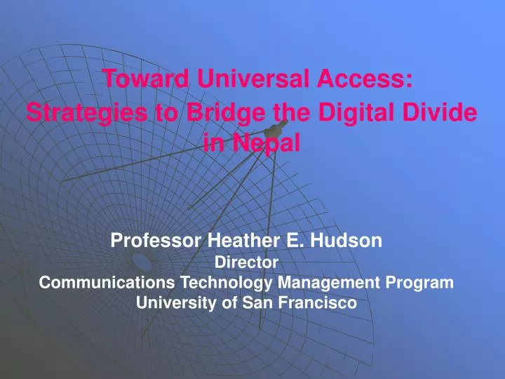 toward universal access strategies to bridge the digital divide in nepal