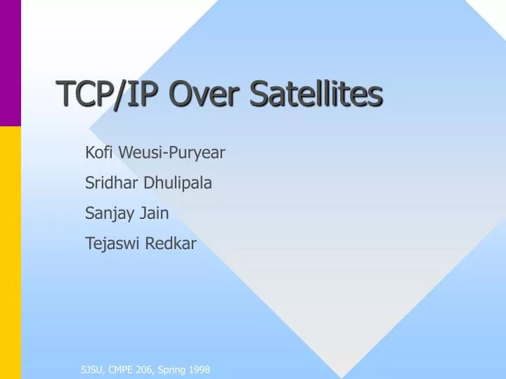 tcp ip over satellites