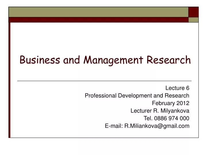 business and management research