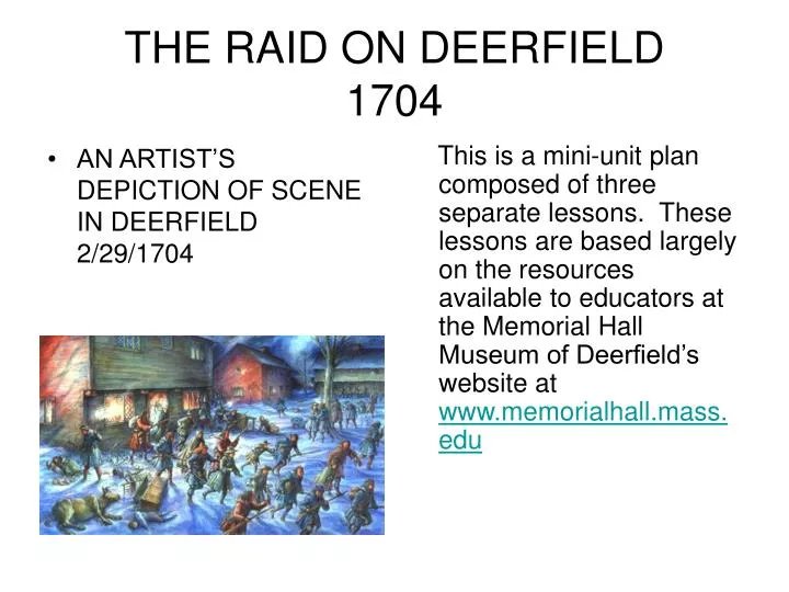 the raid on deerfield 1704