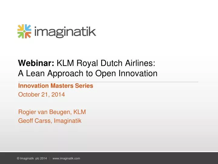 webinar klm royal dutch airlines a lean approach to open innovation