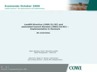 Ecomondo October 2009 Landfill Conference - The implementation of the Landfill Directive