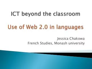ICT beyond the classroom Use of Web 2.0 in languages