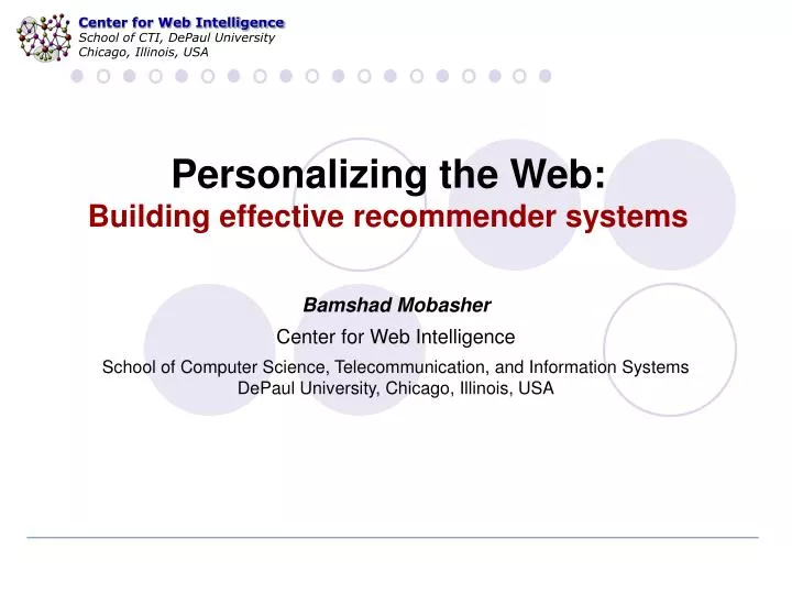 personalizing the web building effective recommender systems