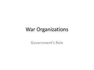 War Organizations