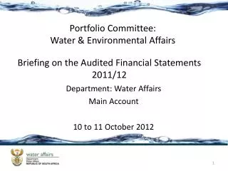 Briefing on the Audited Financial Statements 2011/12