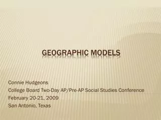 Geographic Models