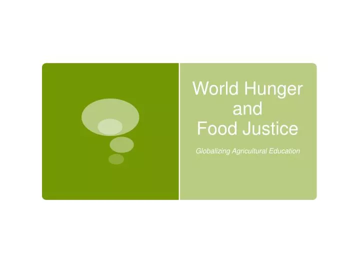 world hunger and food justice