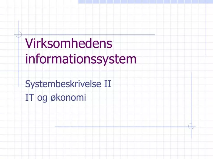 virksomhedens informationssystem