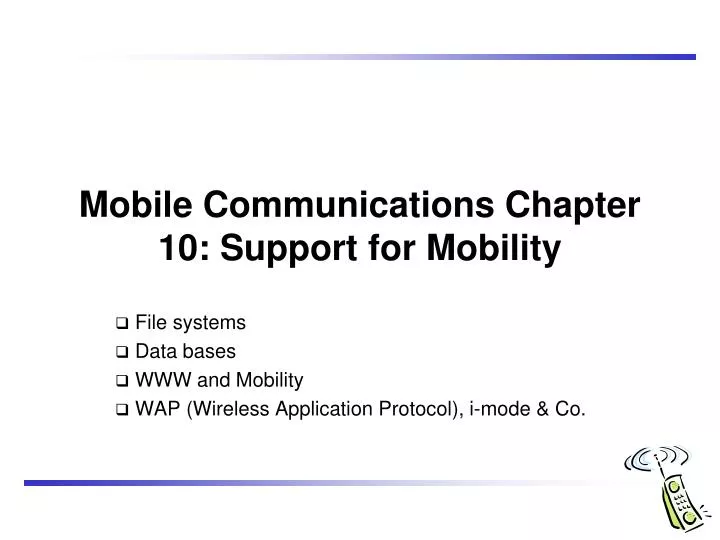 mobile communications chapter 10 support for mobility