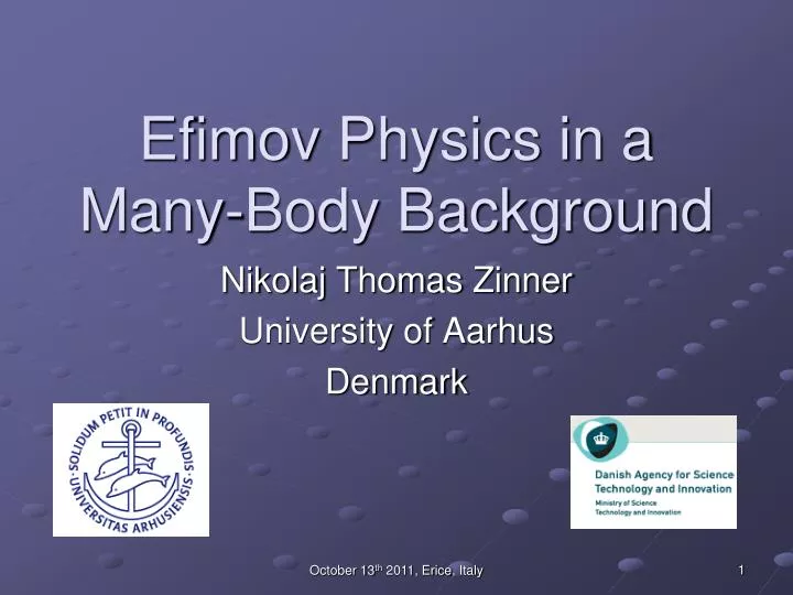 efimov physics in a many body background