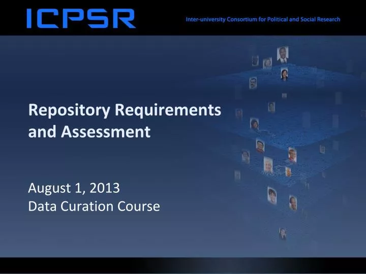 repository requirements and assessment