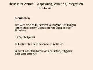 rituale im wandel anpassung variation integration des neuen