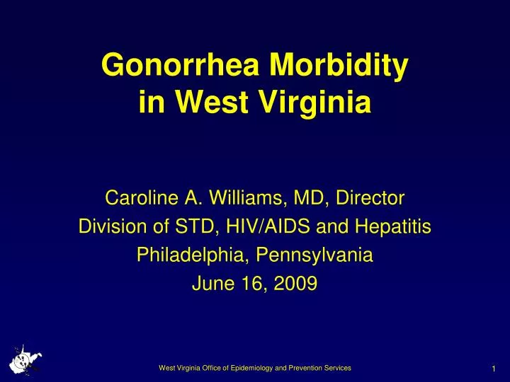 gonorrhea morbidity in west virginia