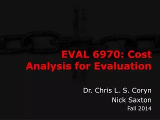 EVAL 6970: Cost Analysis for Evaluation