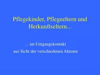 pflegekinder pflegeeltern und herkunftseltern