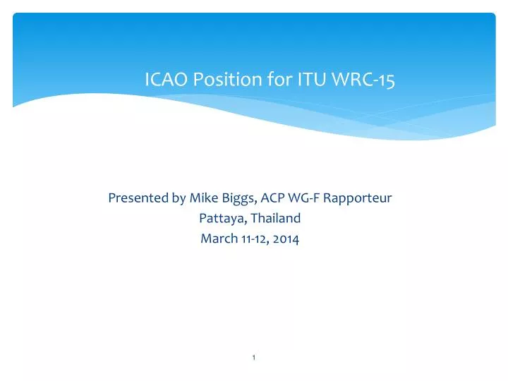 icao position for itu wrc 15