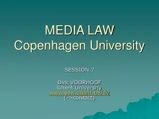 media law copenhagen university