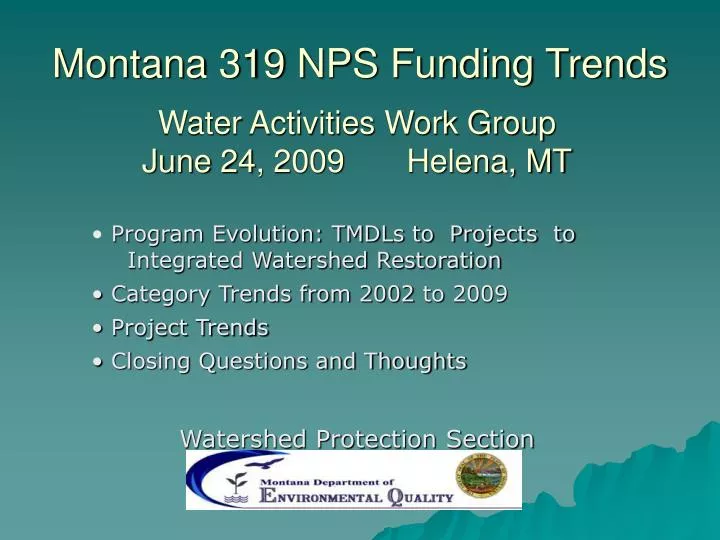 montana 319 nps funding trends