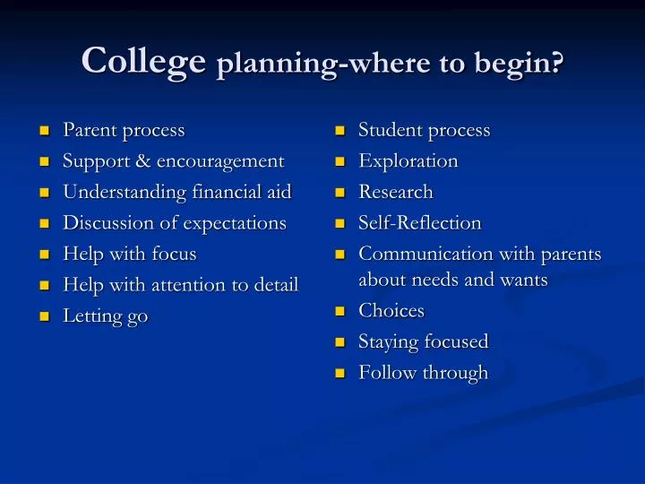 college planning where to begin