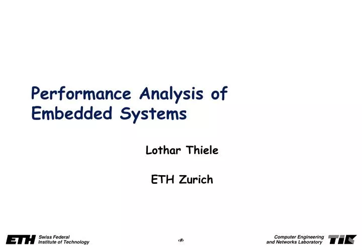 performance analysis of embedded systems