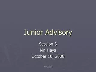 Junior Advisory