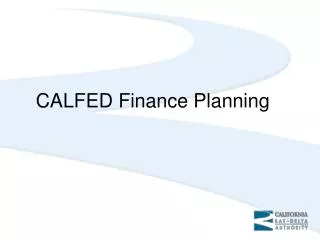 CALFED Finance Planning