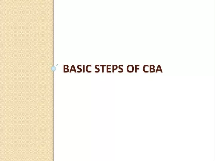basic steps of cba