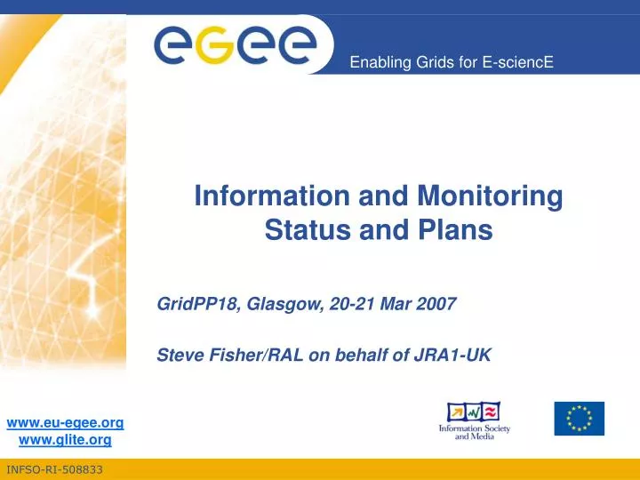 information and monitoring status and plans