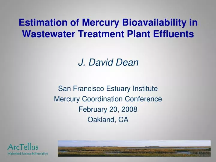 estimation of mercury bioavailability in wastewater treatment plant effluents