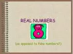 REAL NUMBERS - slide 1