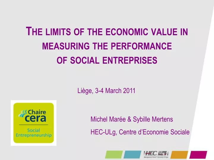 the limits of the economic value in measuring the performance of social entreprises