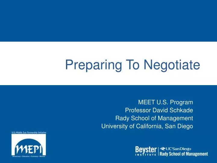 preparing to negotiate