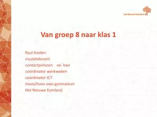 van groep 8 naar klas 1