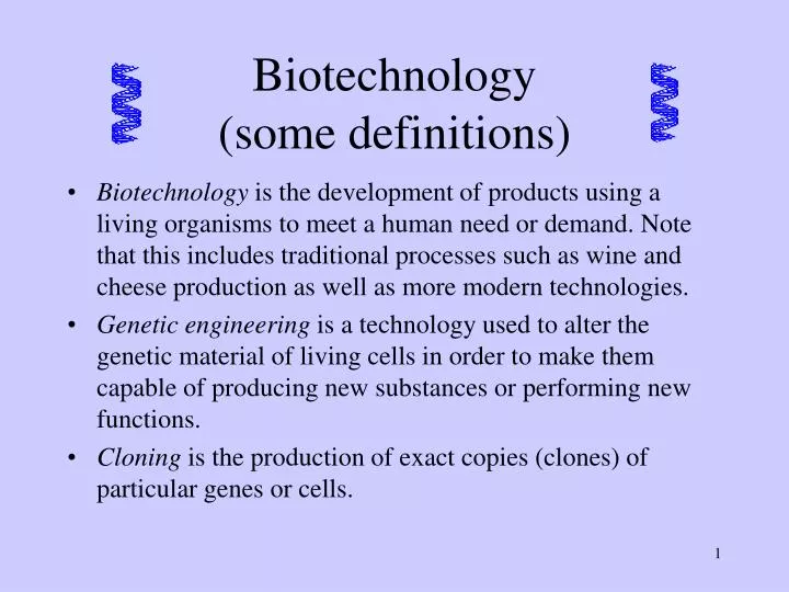 biotechnology some definitions