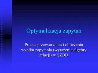 optymalizacja zapyta