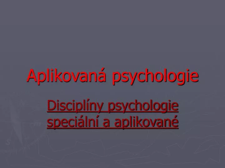 aplikovan psychologie