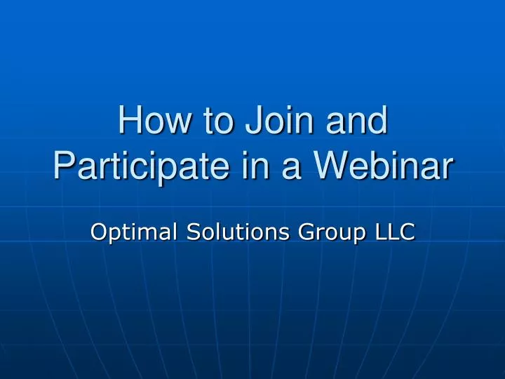 how to join and participate in a webinar