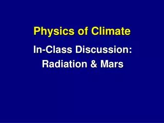 Physics of Climate