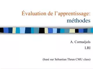 valuation de l apprentissage m thodes