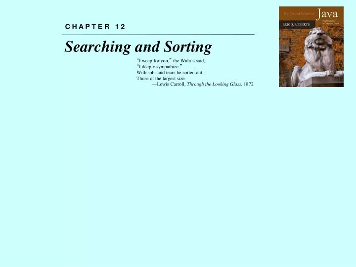 chapter 12 searching and sorting
