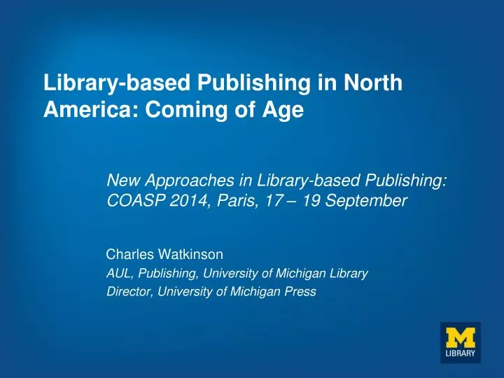 library based publishing in north america coming of age