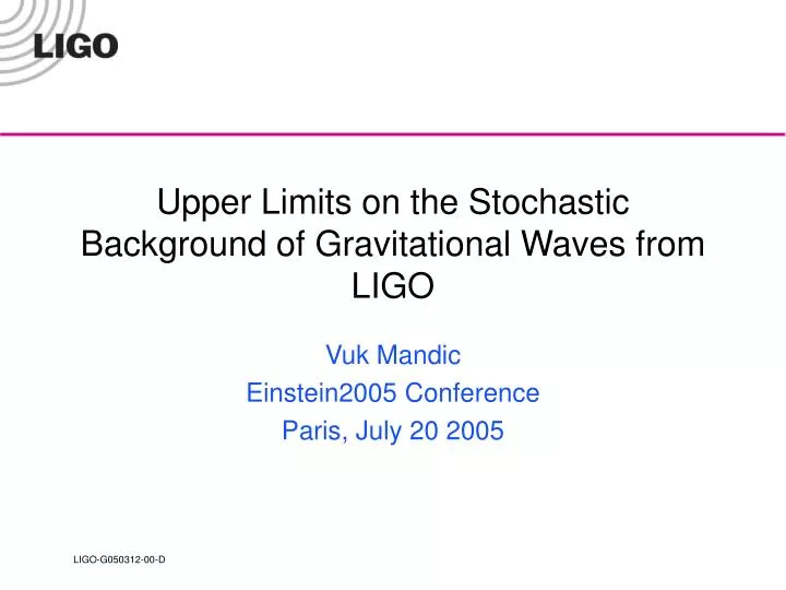 upper limits on the stochastic background of gravitational waves from ligo