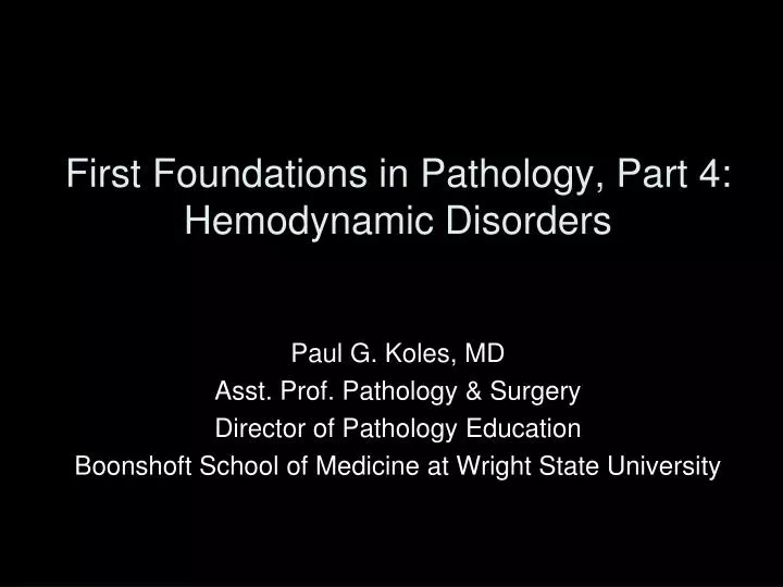first foundations in pathology part 4 hemodynamic disorders